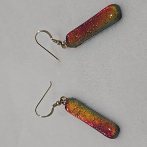 14k Gold Dichroic Glass Earrings